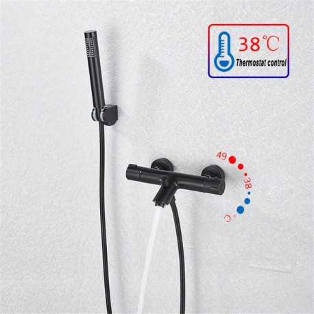 Baterie cada, Blackswan, Tip M88, model negru mat cu termostat, dimensiune 26.7 cm