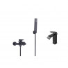 Set baterie cada si baterie chiuveta, Blackswan, Tip M52, model negru mat, dimensiune 20 cm