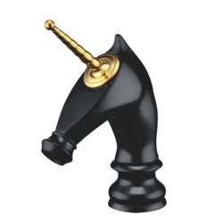 Baterie chiuveta baie, Blackswan, Tip M281 Unicorn, model negru/ auriu scurt, dimensiune 20 cm
