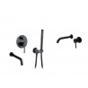 Set baterie cada si baterie chiuveta, Blackswan, Tip M68, model negru mat, dimensiune 22 cm