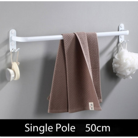 Suport prosoape baie, Blackswan, Tip M14, simplu, model alb cu agatoare, dimensiune 50 cm