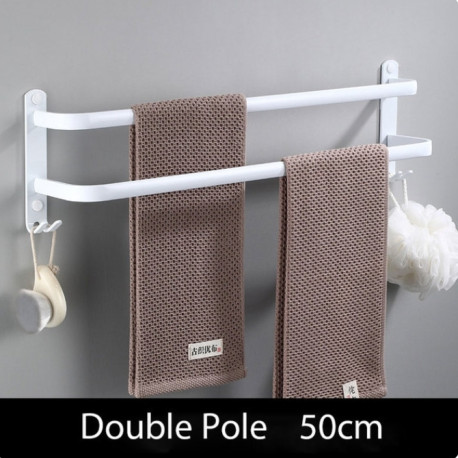Suport prosoape baie, Blackswan, Tip M15, dublu, model alb cu agatoare, dimensiune 50 cm