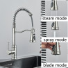 Baterie chiuveta bucatarie, Blackswan, Tip M322, model nichel cu 3 moduri si dus retractabil, dimensiune 49 cm