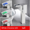 Baterie chiuveta baie, Blackswan, Tip M299, model alb inalt cu pipa tip cascada si LED, dimensiune 24 cm