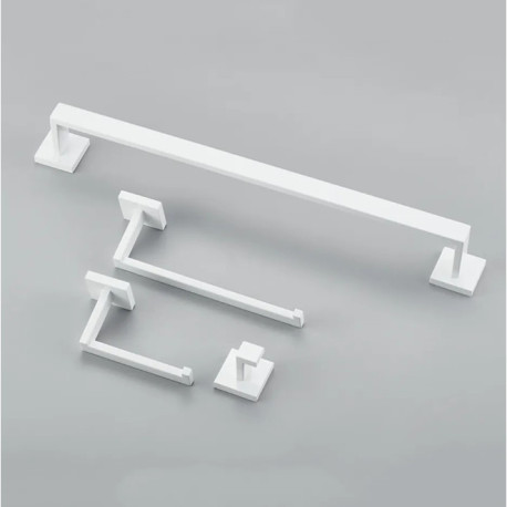 Set accesorii baie, Blackswan, Tip M32, 4 piese, model alb, dimensiune 40 cm
