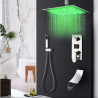 Set baterie dus, Blackswan, Tip M2.4 LED, model crom lucios, dimensiune 40 cm