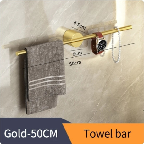 Suport prosoape baie, Blackswan, Tip M43, cu bara reglabila, model auriu mat, dimensiune 50 cm