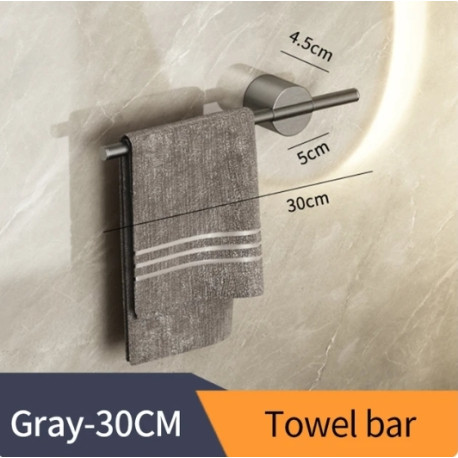 Suport prosoape baie, Blackswan, Tip M44, cu bara reglabila, model gri antracit mat, dimensiune 30 cm
