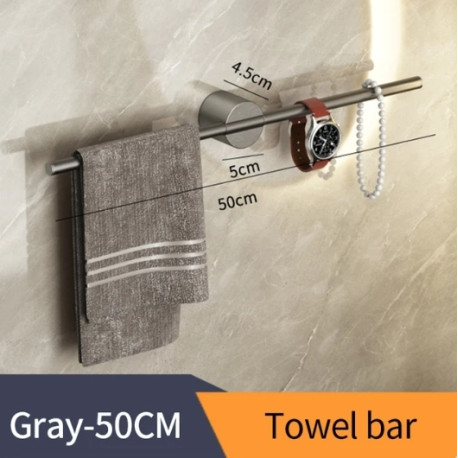 Suport prosoape baie, Blackswan, Tip M46, cu bara reglabila, model gri antracit mat, dimensiune 50 cm