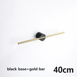 Suport prosoape baie, Blackswan, Tip M47, cu bara reglabila, model negru, auriu mat, dimensiune 40 cm