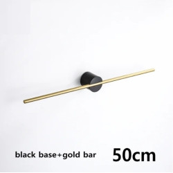 Suport prosoape baie, Blackswan, Tip M48, cu bara reglabila, model negru, auriu mat, dimensiune 50 cm