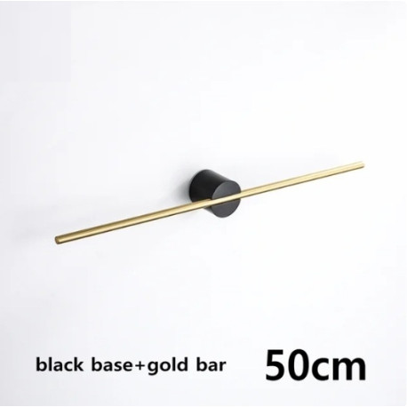 Suport prosoape baie, Blackswan, Tip M48, cu bara reglabila, model negru, auriu mat, dimensiune 50 cm
