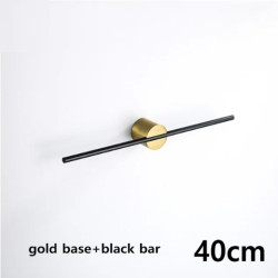 Suport prosoape baie, Blackswan, Tip M49, cu bara reglabila, model auriu, negru mat, dimensiune 40 cm