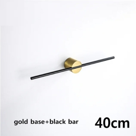 Suport prosoape baie, Blackswan, Tip M49, cu bara reglabila, model auriu, negru mat, dimensiune 40 cm