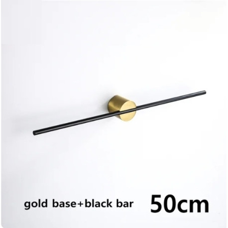 Suport prosoape baie, Blackswan, Tip M50, cu bara reglabila, model auriu, negru mat, dimensiune 50 cm