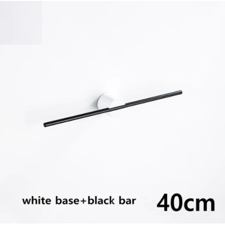 Suport prosoape baie, Blackswan, Tip M53, cu bara reglabila, model alb, negru mat, dimensiune 40 cm