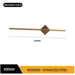 Suport prosoape baie, Blackswan, Tip M57, cu bara reglabila, model auriu mat cu baza din lemn, dimensiune 40 cm