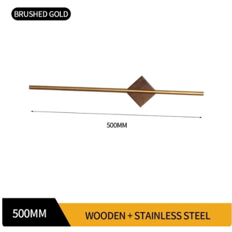 Suport prosoape baie, Blackswan, Tip M58, cu bara reglabila, model auriu mat cu baza din lemn, dimensiune 50 cm