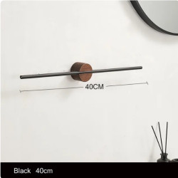Suport prosoape baie, Blackswan, Tip M59, cu bara reglabila, model negru mat cu baza din lemn mahon, dimensiune 40 cm