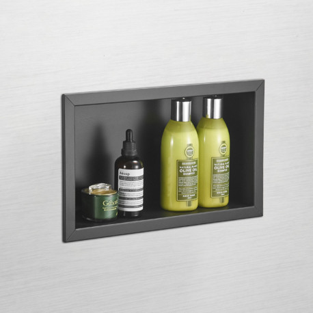 Raft incastrabil pentru dus, Blackswan, Tip M2, model negru mat, dimensiune 35 x 20 cm cm