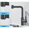 Baterie chiuveta bucatarie, Blackswan, Tip M378 cu 2 moduri si dus extractibil, model negru mat, dimensiune 32 cm