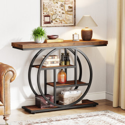 Masa Living/Hol, Blackswan Design Alana, lemn maro/negru, 105x30x80 cm