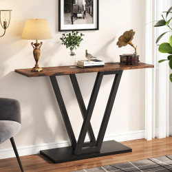 Masă Consolă Industrială, Blackswan Design, 110x30x80cm, lemn maro/negru