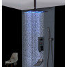 Set baterie dus, Blackswan, Tip M3.15 LED, model negru mat, dimensiune 30 cm