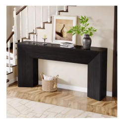 Masa consola, Blackswan Design, Countryside M2, lemn negru, 160x30x85 cm, design elegant-natural, structură solidă
