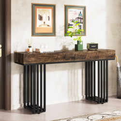 Masa Living/Hol, Blackswan Design Countryside M8, lemn maro/ negru, 140x30x83 cm