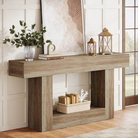 Masa Living/Hol, Blackswan Design Farmhouse M5, lemn gri deschis, 160x30x80 cm