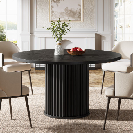 Masa Living/Hol, Blackswan Design Negrette, lemn negru, 120x120x86 cm