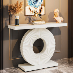 Masa Decor Living/ Hol, Blackswan Design Model Loft Edge, alb, 100x30x78 cm