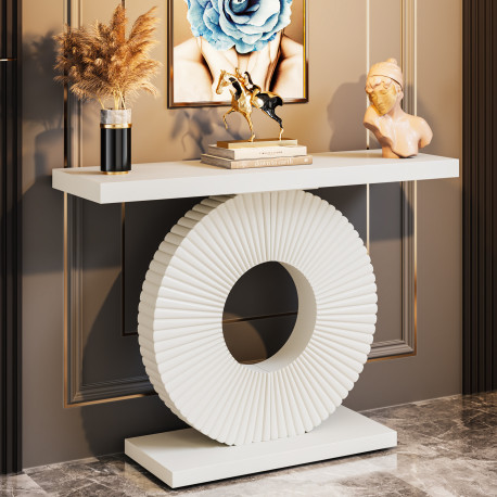 Masa Decor Living/ Hol, Blackswan Design Model Loft Edge, alb, 100x30x78 cm