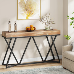Masa Decor Living/ Hol, Blackswan Design Model X Line, lemn maro deschis, 140x30x90 cm
