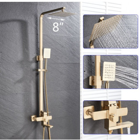 Baterie dus, Blackswan, Tip M11.7, model auriu mat, dimensiune 20 cm