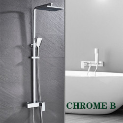 Baterie dus, Blackswan, Tip M19, model crom lucios, dimensiune 20 cm