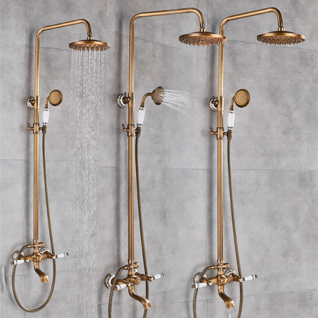 Baterie dus, Blackswan, Tip M40.2, model bronz antichizat, dimensiune 25 cm