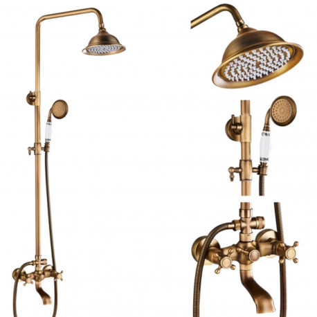 Baterie dus, Blackswan, Tip M40.3, model bronz antichizat, dimensiune 20 cm
