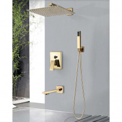 Set baterie dus, Blackswan, Tip M60.3, model auriu, dimensiune 30 cm