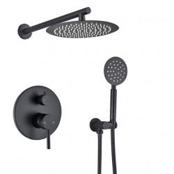 Set baterie dus, Blackswan, Tip M68.8, model negru mat ultra subtire, dimensiune 20 cm
