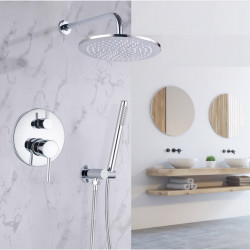 Set baterie dus, Blackswan, Tip M70.1 LED, model crom lucios, dimensiune 20 cm