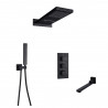 Set baterie dus, Blackswan, Tip M73.10, model negru mat, dimensiune 55 cm