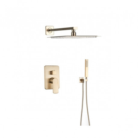 Set baterie dus, Blackswan, Tip M73.18, model auriu mat, dimensiune 20x20 cm
