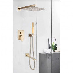 Set baterie dus, Blackswan, Tip M73.20, model auriu mat, dimensiune 40x40 cm