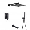 Set baterie dus, Blackswan, Tip M73.44, model negru mat, dimensiune 40 cm