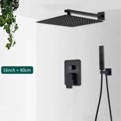Set baterie dus, Blackswan, Tip M73.46, model negru mat, dimensiune 40 cm