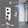 Set baterie dus, Blackswan, Tip M73.65 LED, model crom lucios, dimensiune 40 cm