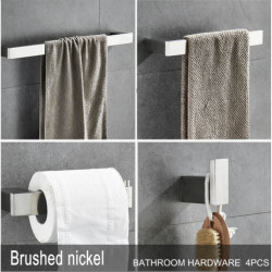 Set accesorii baie, Blackswan, Tip M4, 4 piese, model nichel mat, dimensiune 60 cm