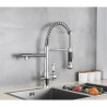 Baterie chiuveta bucatarie, Blackswan, Tip M13 cu iesire pentru apa purificata, model crom, ceramica alba, dimensiune 50 cm